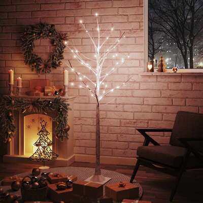 Stylish Artificial Slim Christmas Tree with Flocked Snow Xmas Tree PVC and PE