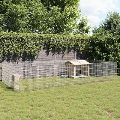 Versatile 24-Panel Galvanised Iron Free Range Animal Enclosure for Secure