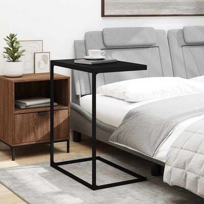 C-Shape Side Table Black Engineered Wood | EXTG