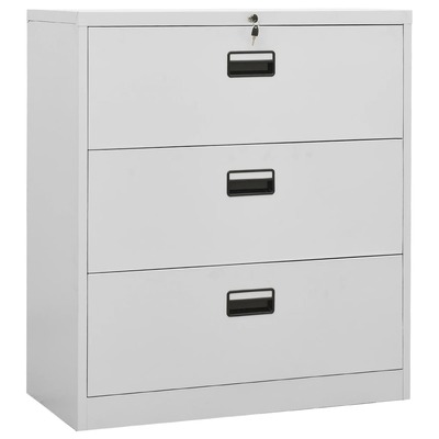 Filing Cabinet Light Grey Steel