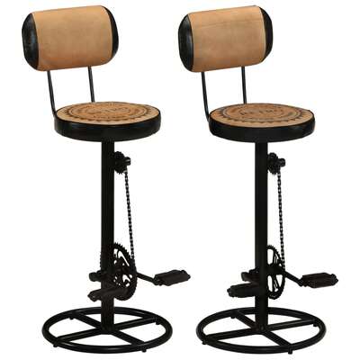 2x Bar Chairs Solid Reclaimed Wood Restaurant Kitchen Dining Room Chair