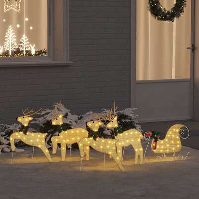 Stylish LED Reindeers 5 pcs Gold Fabric - Sleek Modern Look - Stylish