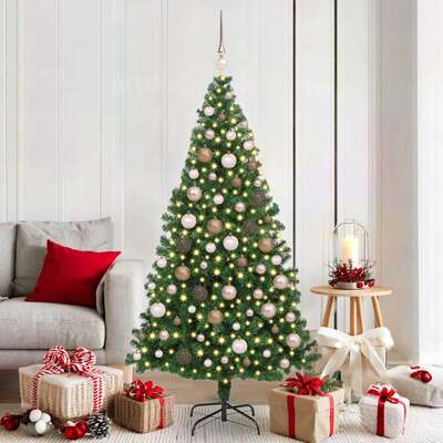 Contemporary Artificial Christmas Tree Green 180cm PVCSteel and Plastic