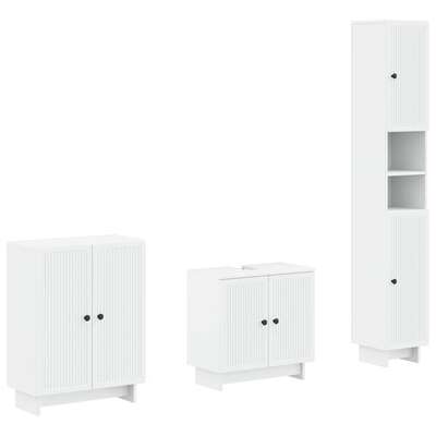 Bathroom Cabinet Set White Engineered 30x31x190cm