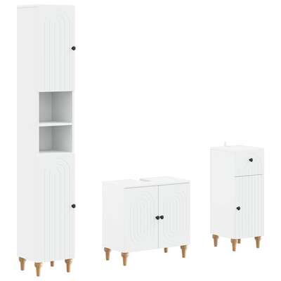 Bathroom Cabinet Set Engineered Wood 30x31x190cm