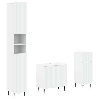 Bathroom Cabinet Set Engineered Wood 30x31x190cm