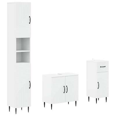 Bathroom Cabinet Set Engineered Wood 30x31x190cm