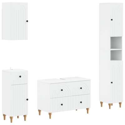 Bathroom Cabinet White Engineered 30x31x190cm