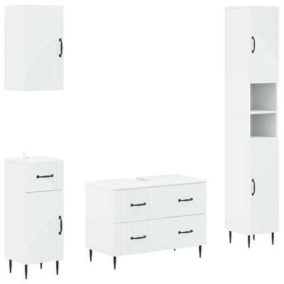 Bathroom Cabinet White Engineered 30x31x190cm