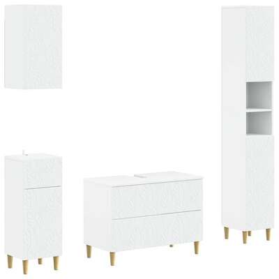 Bathroom Cabinet Set White Engineered 30x31x190cm