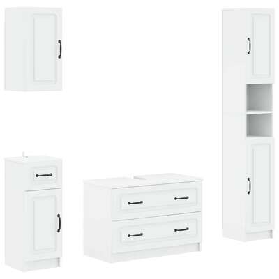 Bathroom Cabinet White Engineered 30x31x190cm