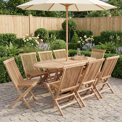 Natural Teak Garden Furniture Set 160x80x76cm