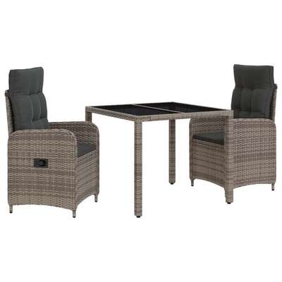 Outdoor Dining Set 3 Piece Reclining Chairs | EXTG