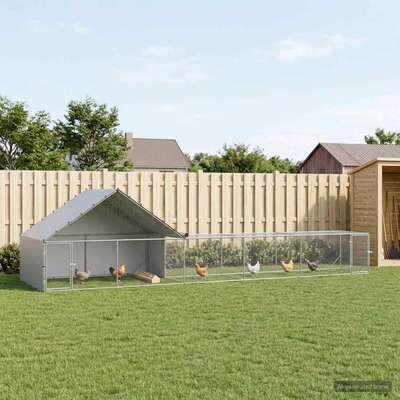 Chicken Coop Silver Galvanised 8x2x1.9cm