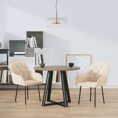 2x Dining Chairs Dark Grey Velvet Armchair Kitchen Dining Room Chair 