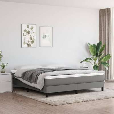 Dark Grey Queen Pocket Spring Mattress Medium Firm Fabric Foam Support