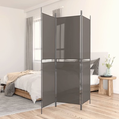 Stylish 3-Panel Anthracite Fabric Room Divider for Modern Home Décor