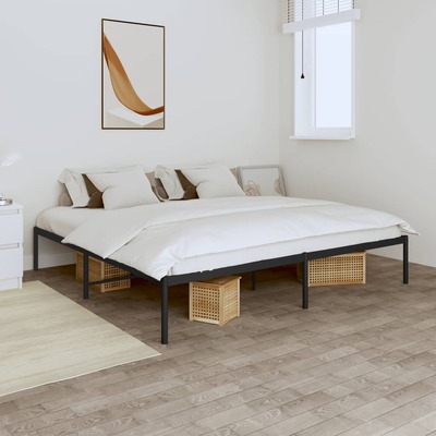 Elegant Black King Metal Bed Frame for Modern Bedrooms