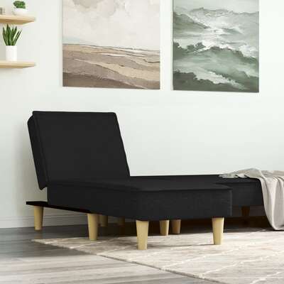 Elegant Black Fabric Chaise Longue for Modern Living Room Décor