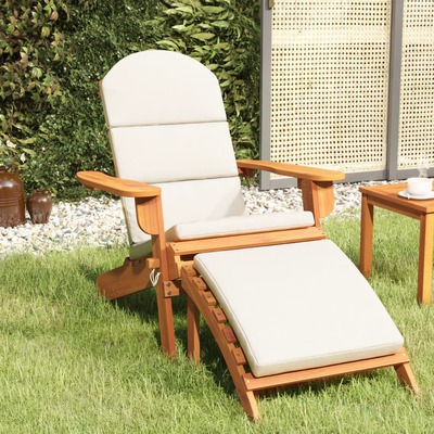 Nature-Inspired Comfort: Solid Wood Acacia Garden Chair with Footrest