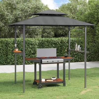 Grill Haven: Anthracite Steel BBQ Gazebo+