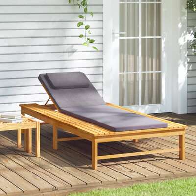 Contemporary Sun Lounger with Dark Grey Relaxing Seating Modern Living 