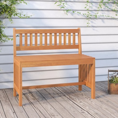 Nature's Retreat: Solid Wood Eucalyptus Garden Bench (80 cm)