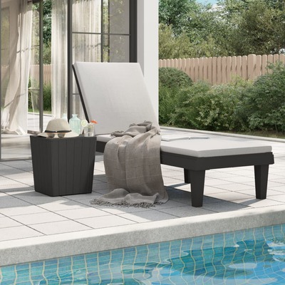 Sleek Black Polypropylene Sun Lounger