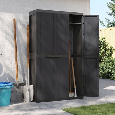 Black PP Outdoor Storage Cabinet