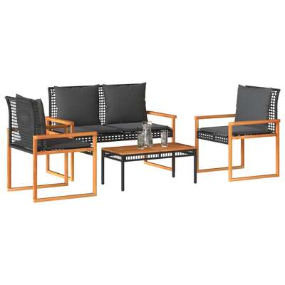 Contemporary 4 Piece Garden Lounge Set Patio Setup Garden Leisure 