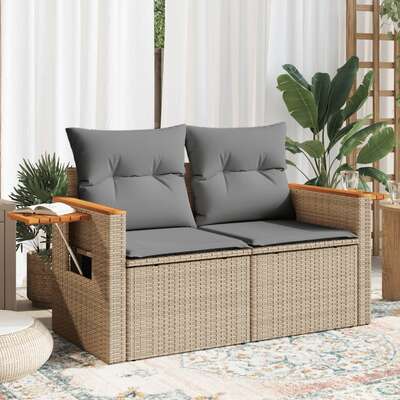 Space Saving Garden Sofa with Cushions 2 Indoor Outdoor Use Home Comfort 