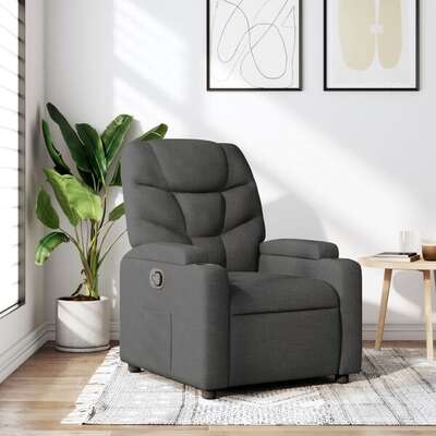 Dark Grey Fabric Recliner Chair 135 Degree | EXTG