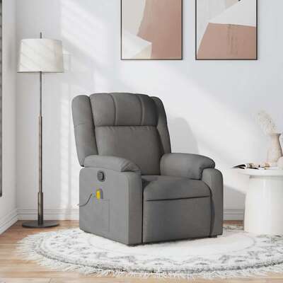 Dark Grey Fabric Massage Recliner Chair