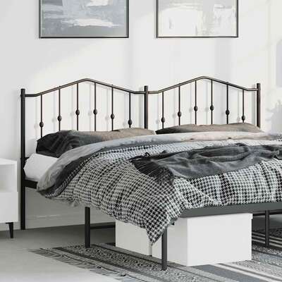 Metal Headboard Black 183 cm