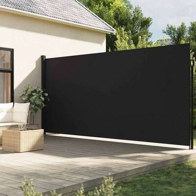 Retractable Side Awning 200x600cm Black | EXTG