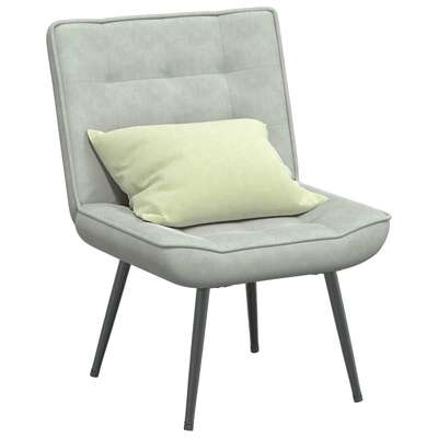 Relaxing Chair Light Grey Velvet Armchair Relaxing Seating Dining Seat
