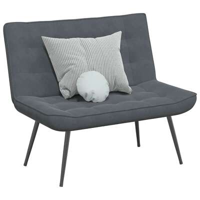 Bench End of Bed Ottoman Bench Seating Foot Stool Dark Grey Velvet