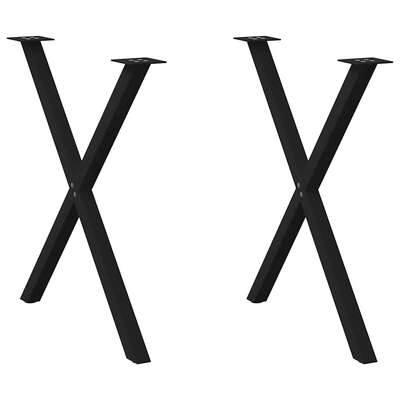 Dining Table Legs X-Shaped 2 pcs Black  Steel table leg - Elegant