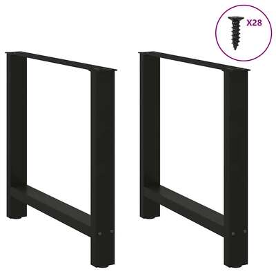 Coffee Table Legs Black 2 pcs Steel table leg
