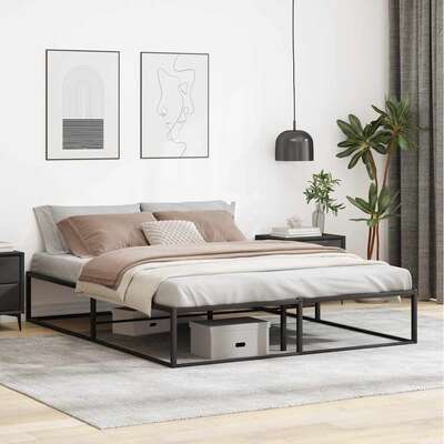 Ottoman Storage Bed Frame without Mattress Black Queen - Elegant