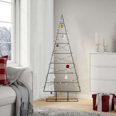 Metal Christmas Tree for Decoration Xmas Tree Holiday Ornament Black - Outdoor Living