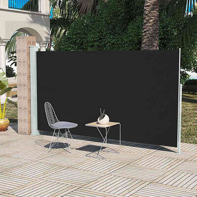 Patio Terrace Side awning-Black