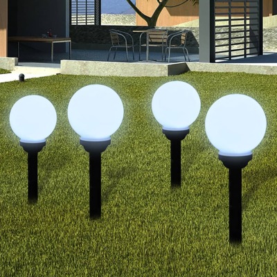 Garden Path Solar Ball Light LED 15cm 4pcs with Ground Spike