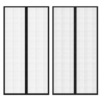 Insect Door Curtain  2 pcs Magnet Black