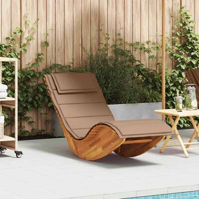 Durable Rocking Sun Lounger with Cushion Living Space Upgrade Patio Relax 