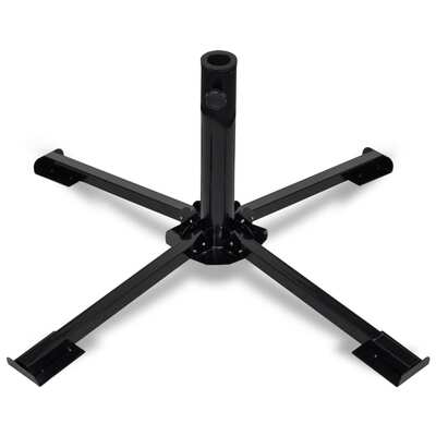 Foldable Umbrella Base Steel Black