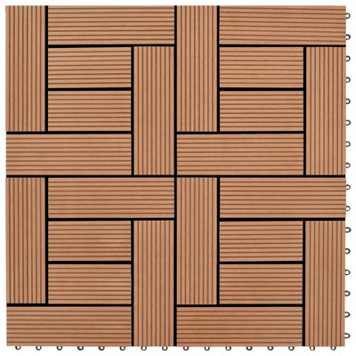 Decking Tiles WPC 1 sqm Brown 11 pcs 