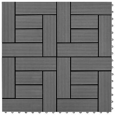 Decking Tiles WPC 1 sqm Grey 11 pcs 