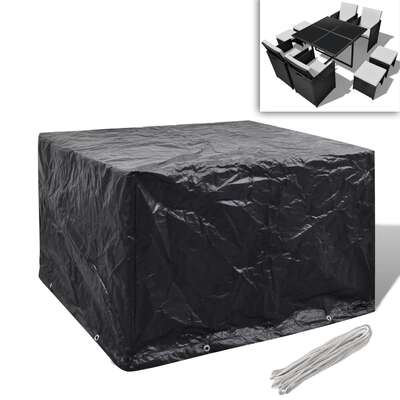Garden Furniture Cover 4 Person Poly Rattan Set 8 Eyelets 