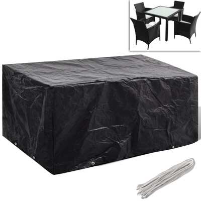 Garden Furniture Cover 4 Person Poly Rattan Set 8 Eyelets